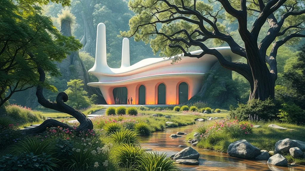 Dream symbol: alien building: scenarios: Dream of Alien Building Surrounded by Nature