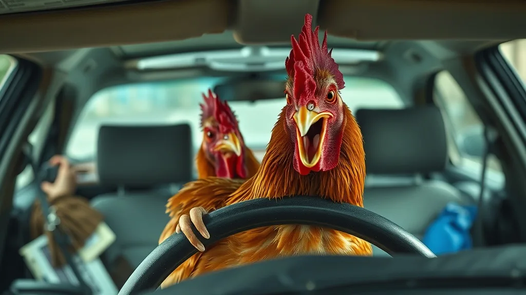 Dream symbol: angry chicken: scenarios: Dream of an Angry Chicken in Your Car