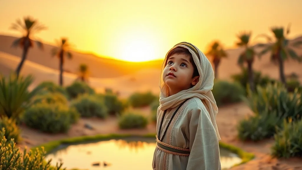 Dream symbol: arabian child: scenarios: Dream of an Arabian Child in a Desert Oasis