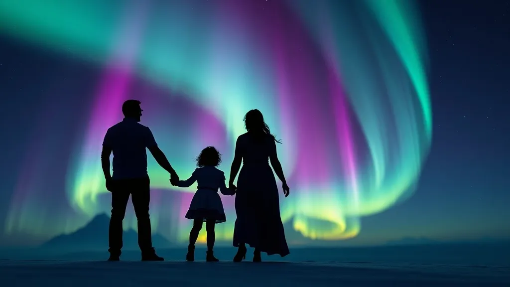 Dream symbol: aurora borealis: scenarios: Dreaming of witnessing an aurora borealis with loved ones