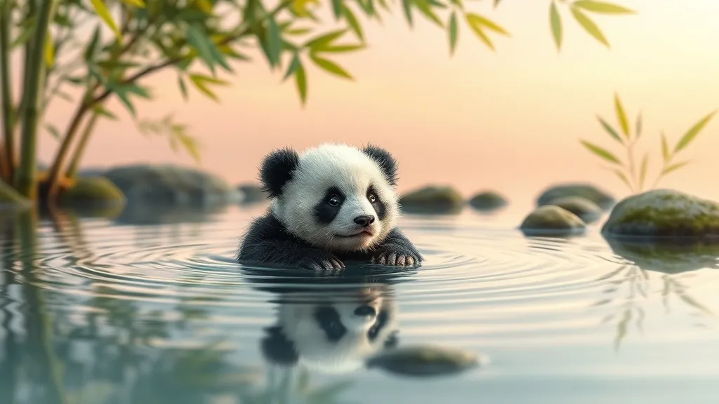 Dream symbol: baby panda: scenarios: Dream of a Baby Panda in Water