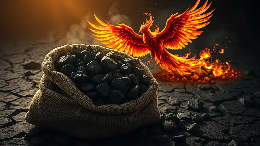 Dream symbol: bags of coal: symbolism: Transformation and Rebirth from Darkness