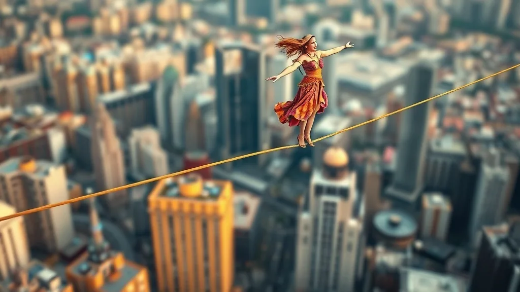 Dream symbol: balancing being: scenarios: Dream of a tightrope walker falling