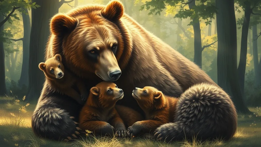 Dream symbol: bear with cub: symbolism: The Cycle of Life and Rebirth