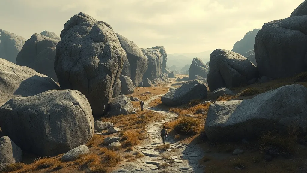 Dream symbol: big stones: symbolism: Obstacles and Challenges