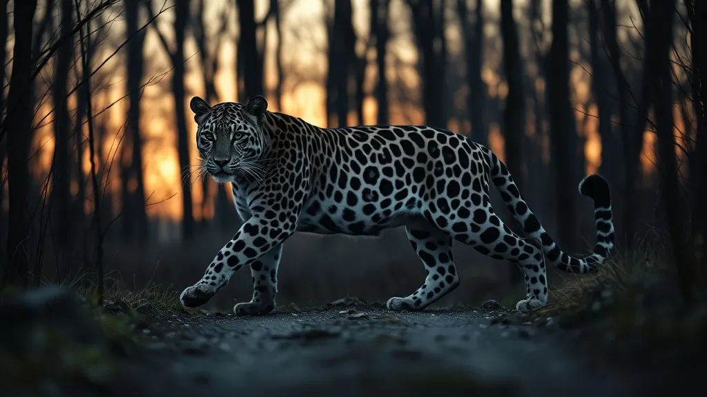 Dream symbol: black and white leopard: scenarios: Dream about a Black and White Leopard Crossing Your Path
