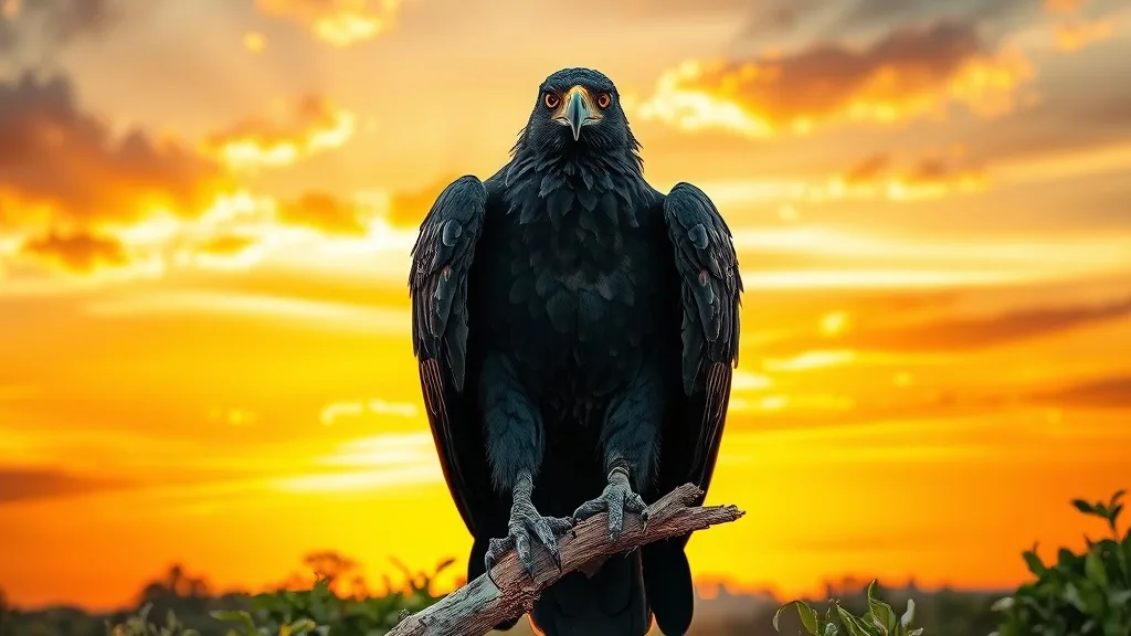 Dream symbol: black harpy eagle: scenarios: Dream about a black harpy eagle as a symbol of strength