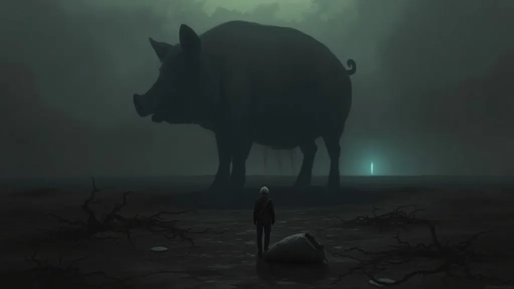 Dream symbol: black pig shadow: symbolism: The Weight of Guilt and Responsibility