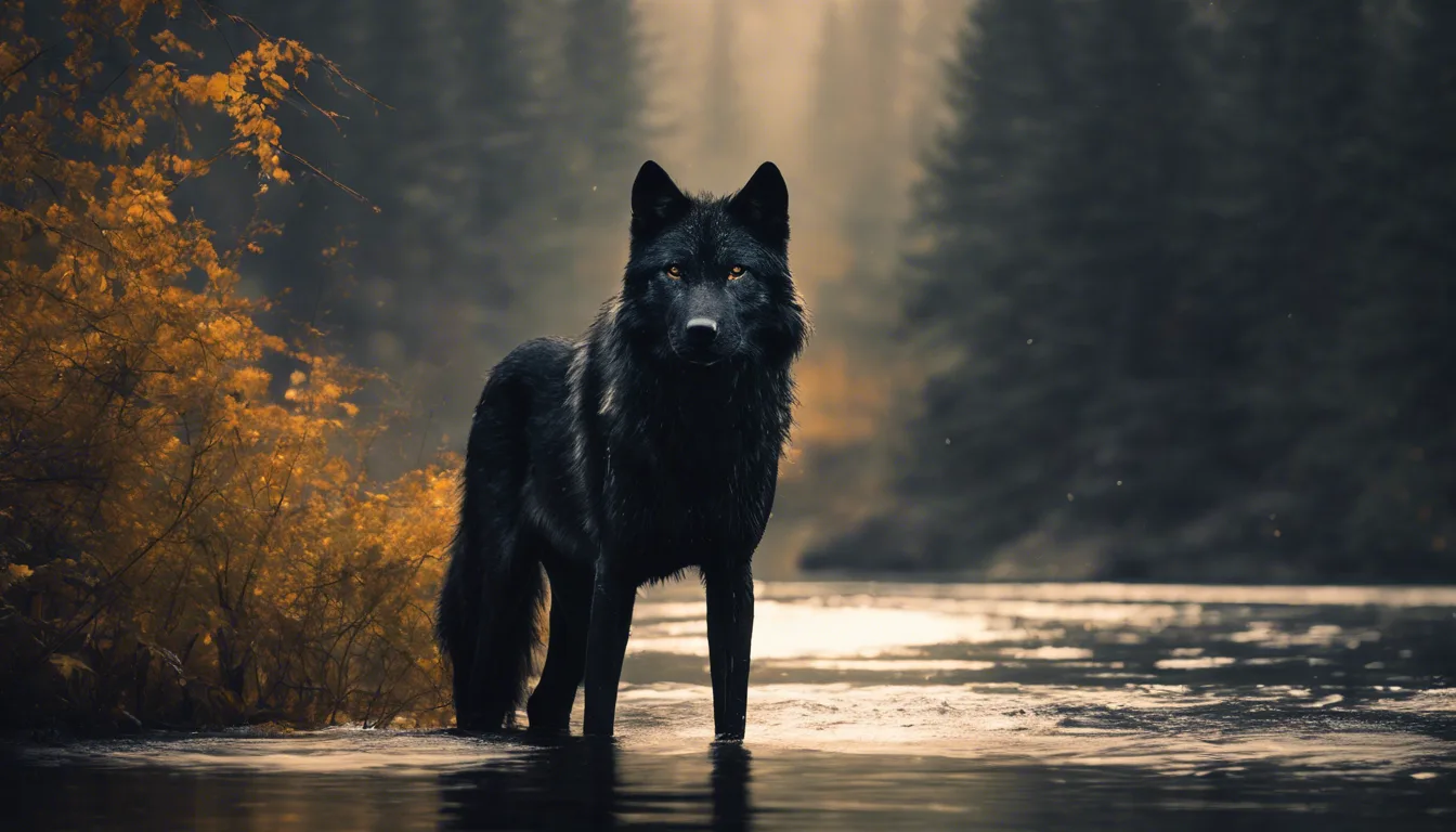 Dream symbol: black wolf: scenarios: Dream of a Black Wolf by the River