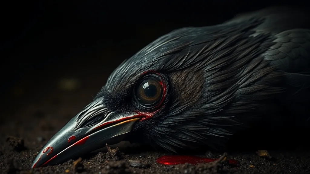 Dream symbol: bloodied crow's head: symbolism: Spiritual Crisis or Transformation