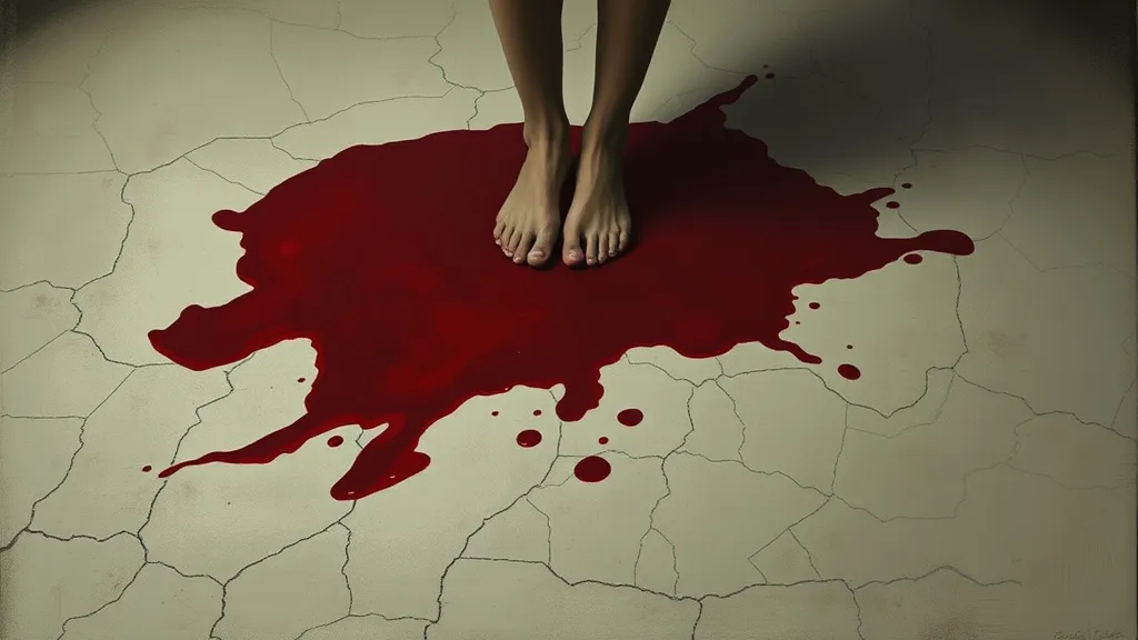 Dream symbol: bloodstain: scenarios: Dream about Someone Else Stepping in a Bloodstain