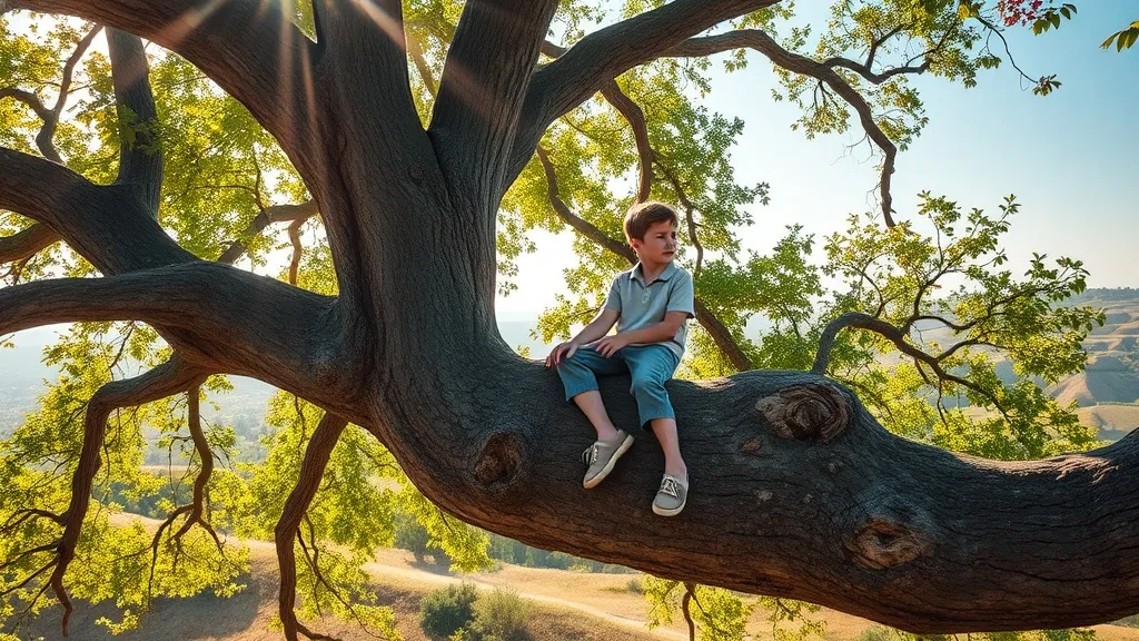 Dream symbol: boy in the tree: symbolism: Manifestation of Curiosity and Exploration