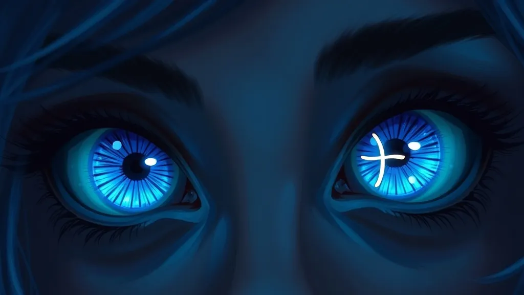 Dream symbol: bright blue eyes with rune: symbolism: Navigating a Complex Path