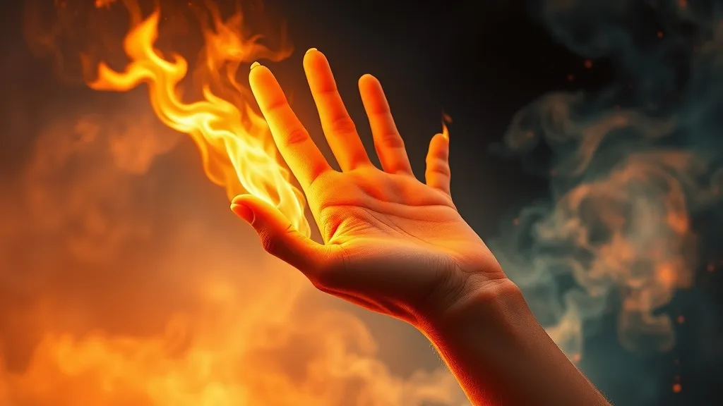Dream symbol: burning hand: symbolism: Spiritual Awakening and Transformation