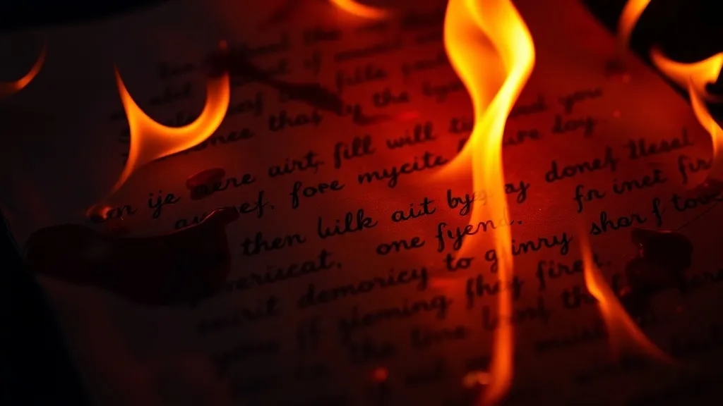 Dream symbol: burning letters: scenarios: Dream of Burning Letters Written in Blood