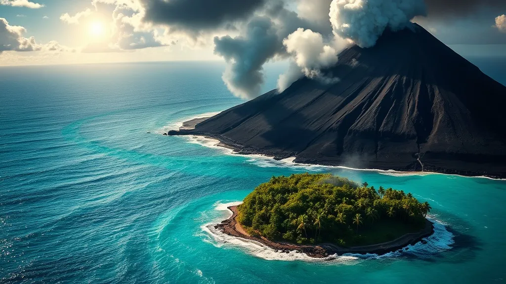 Dream symbol: caribbean ocean: scenarios: Dream about a Volcanic Eruption near the Caribbean Sea