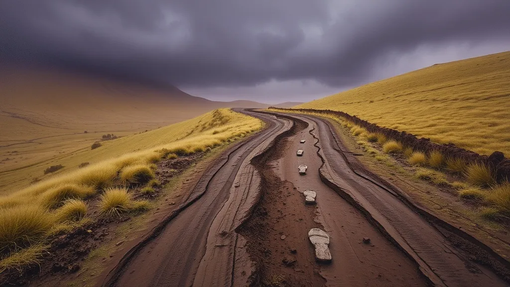 Dream symbol: clayey road: symbolism: Unstable Foundations and Uncertain Future