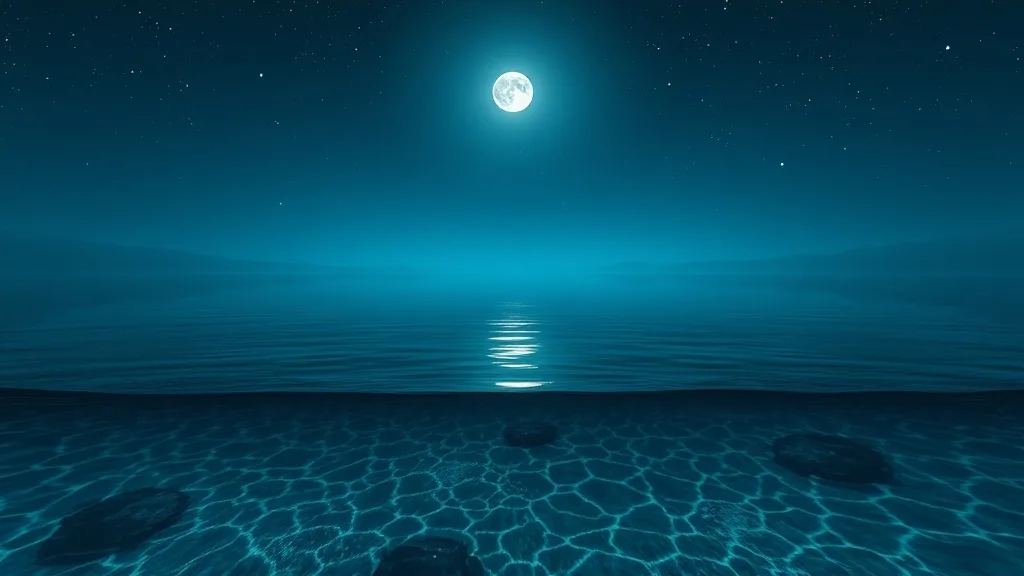 Dream symbol: clear blue sky: scenarios: Dream of a clear blue sky and a full moon