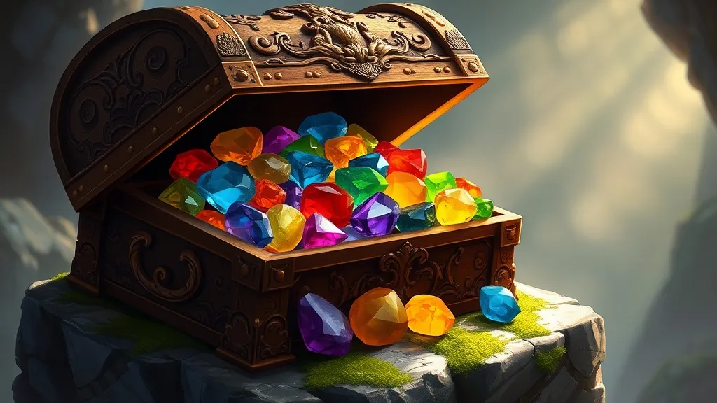 Dream symbol: colorful stones: scenarios: Dreaming of Colorful Stones and a Treasure Chest