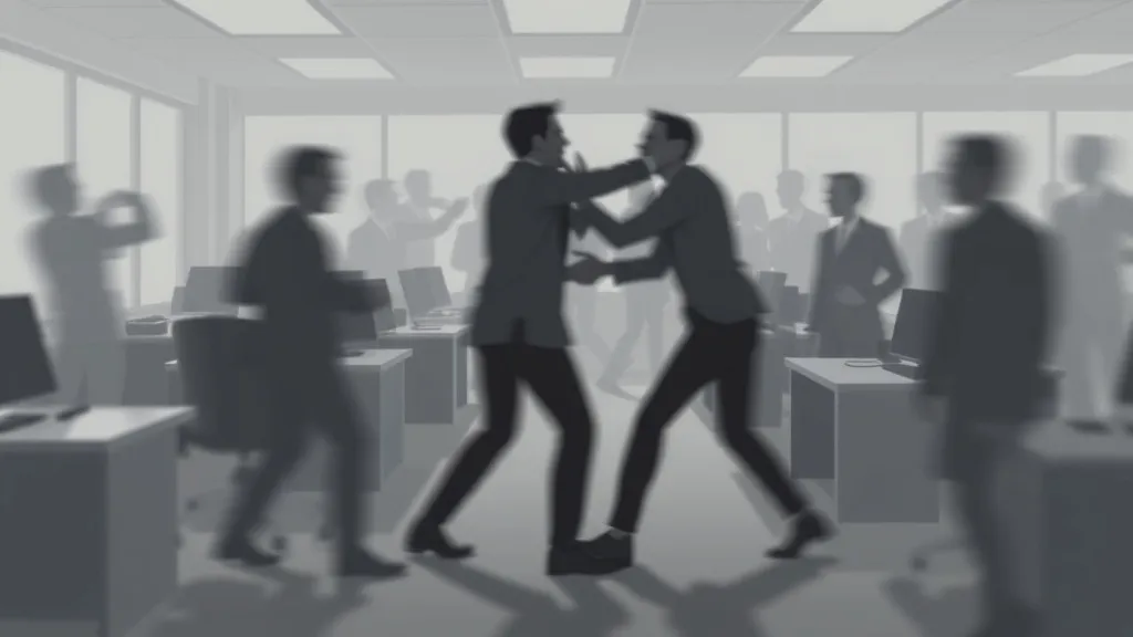 Dream symbol: company conflicts: scenarios: Dream of witnessing a physical altercation at work