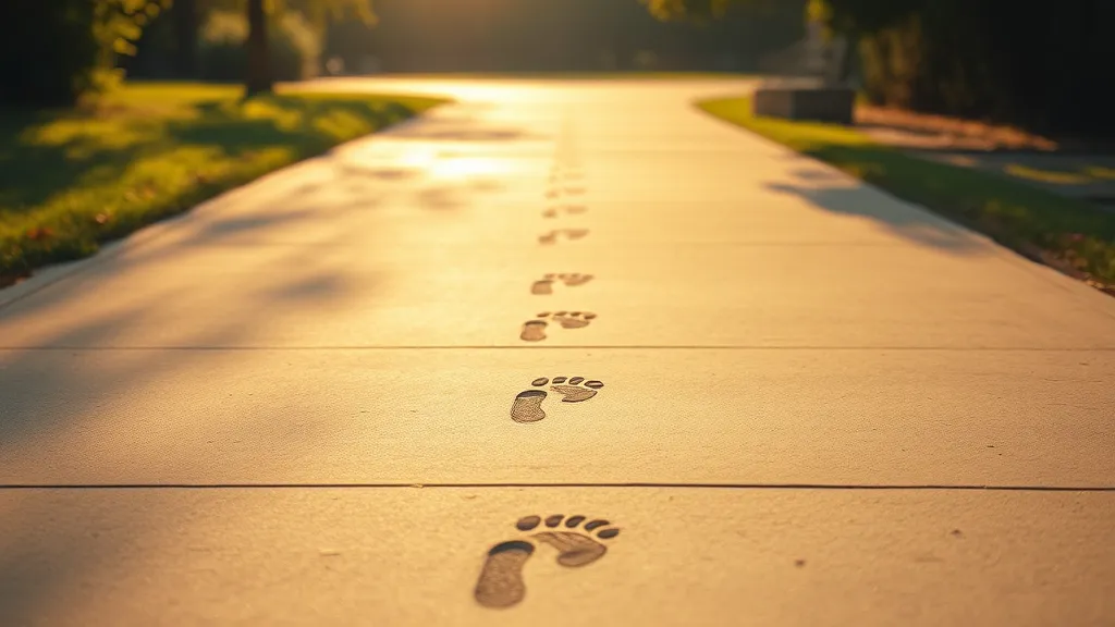 Dream symbol: concrete path: scenarios: Dream about a Concrete Path with Footprints