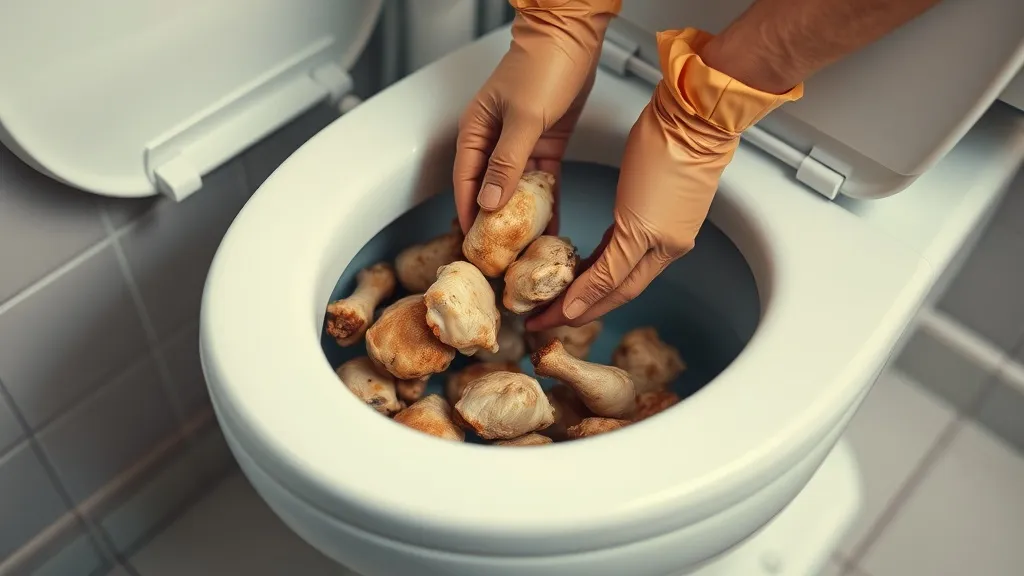 Dream symbol: cooked chicken in toilet: scenarios: Dream of Cleaning Cooked Chicken Out of a Toilet
