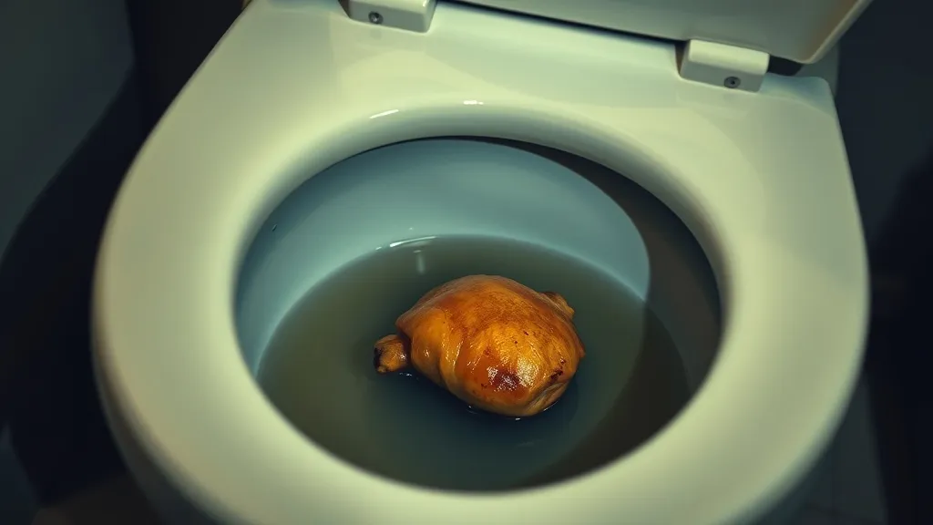 Dream symbol: cooked chicken in toilet: symbolism: Unhealthy Coping Mechanisms and Self-Sabotage