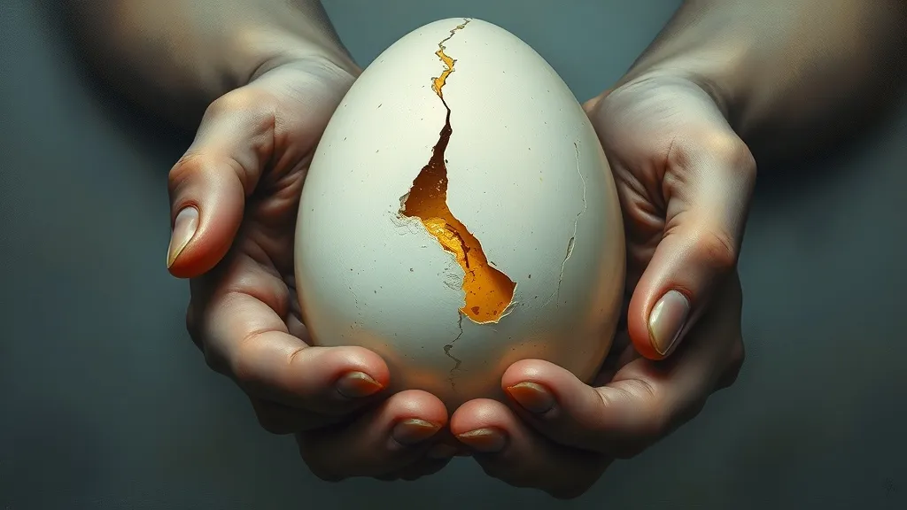 Dream symbol: cracked egg: scenarios: Dream of a cracked egg someone else is holding