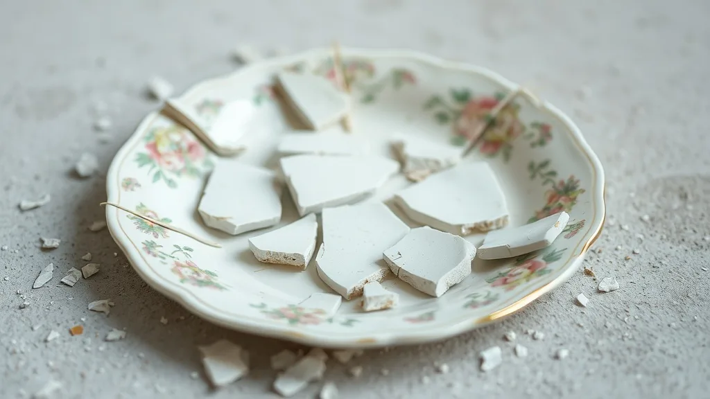 Dream symbol: cracked plate: scenarios: Dream of stepping on a plate and breaking it