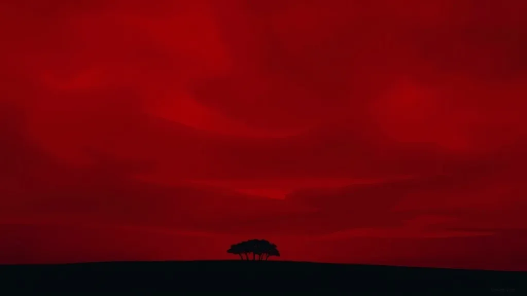 Dream symbol: deep red crimson sky: symbolism: Sacrifice and Loss