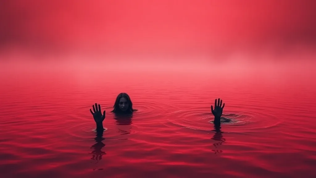 Dream symbol: red lake water: symbolism: Submerged Secrets and Memories