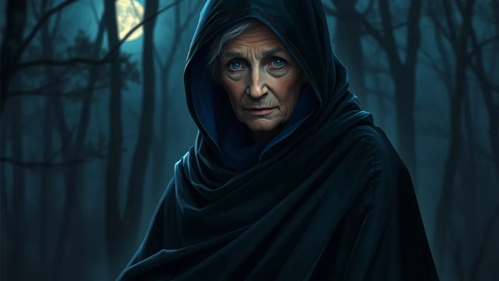 Dream symbol: old woman in black cloak: symbolism: Spiritual Guidance and Protection