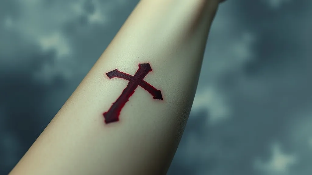 Dream symbol: cross marks: scenarios: Dream about a cross mark on skin