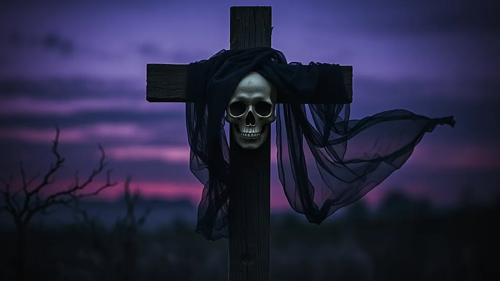 Dream symbol: cross with skeleton face and black veil: intro