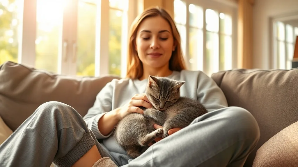 Dream symbol: cuddling cat: scenarios: Dream of a cat licking you while you cuddle it