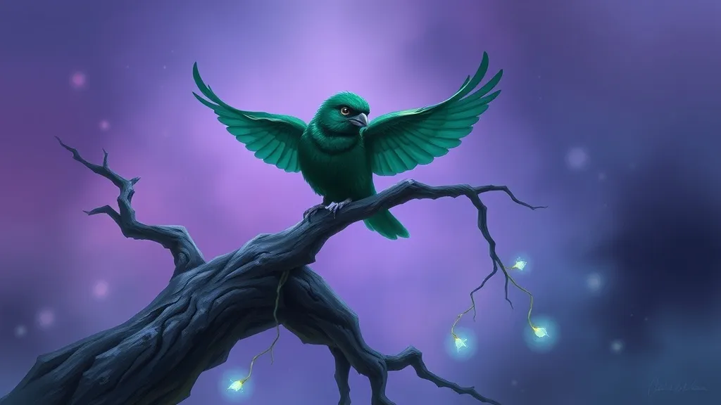 Dream symbol: dark green bird: symbolism: Intuition and Psychic Abilities