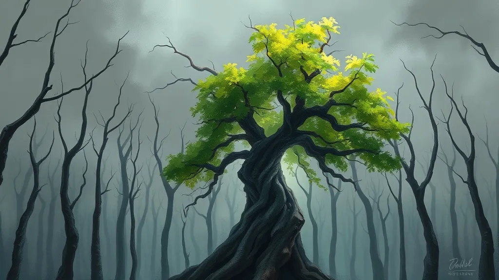 Dream symbol: dead forest: scenarios: Dreaming of a dead forest with a single living tree