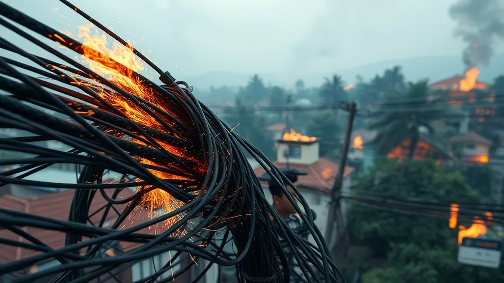 Dream symbol: power cables: scenarios: Dream of Power Cables on Fire