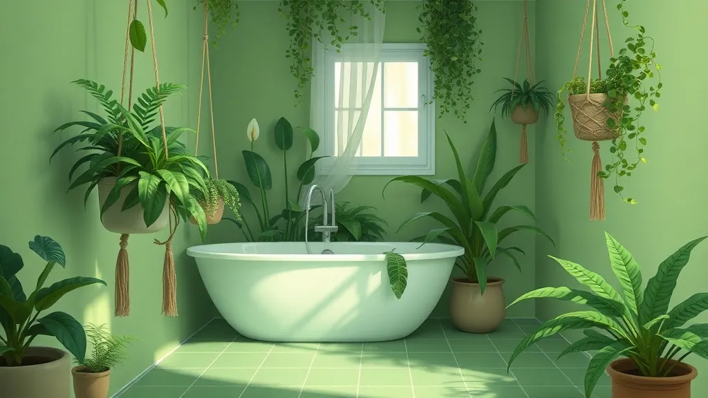Dream symbol: green bathroom: scenarios: Dreaming of a Green Bathroom with Plants