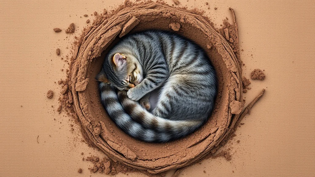 Dream symbol: dirt circle: scenarios: Dream of a Cat Sleeping in a Circle of Dirt