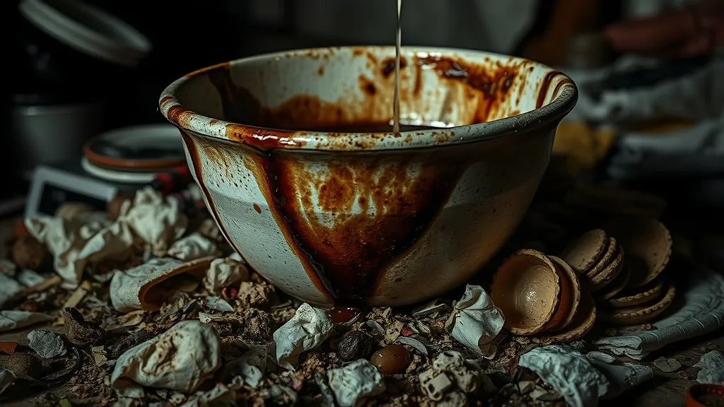 Dream symbol: dirty bowl: scenarios: Dreaming of a dirty bowl that is part of a larger mess