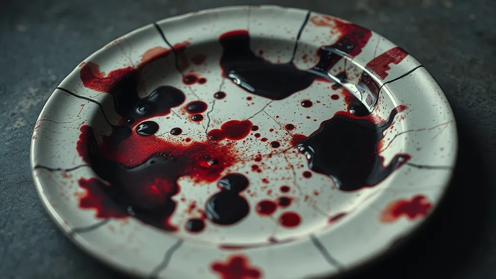 Dream symbol: dirty plate: scenarios: Dreaming of a dirty plate with blood on it