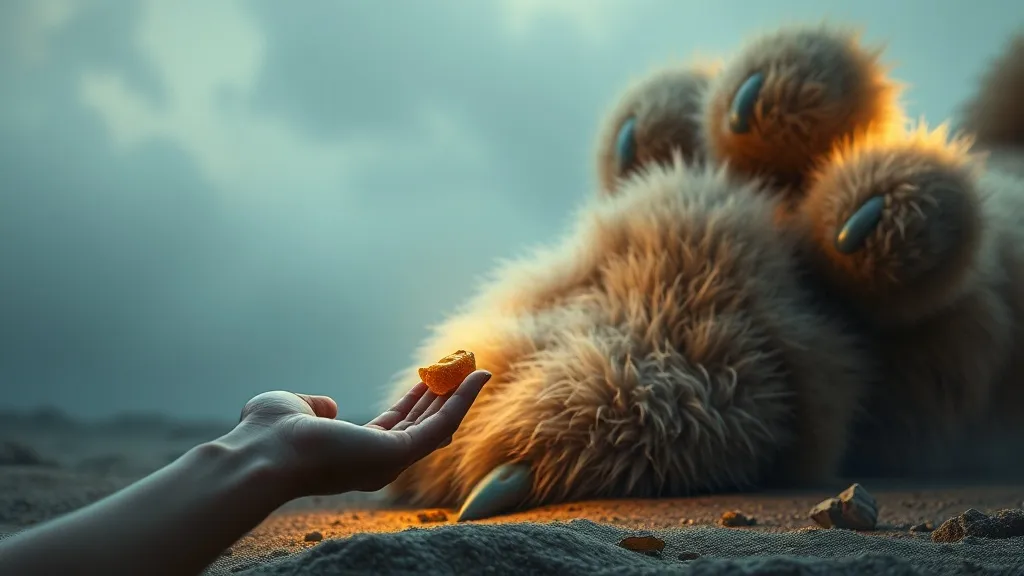 Dream symbol: big paw: scenarios: Dream about Giving a Treat to a Big Paw