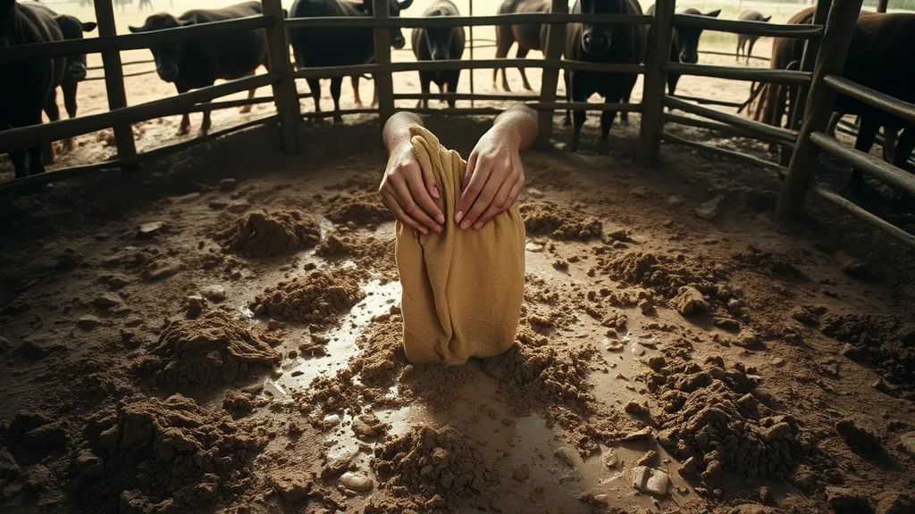 Dream symbol: kraal with wet cow dung: scenarios: Dream of Cleaning Wet Cow Dung from Clothes in a Kraal