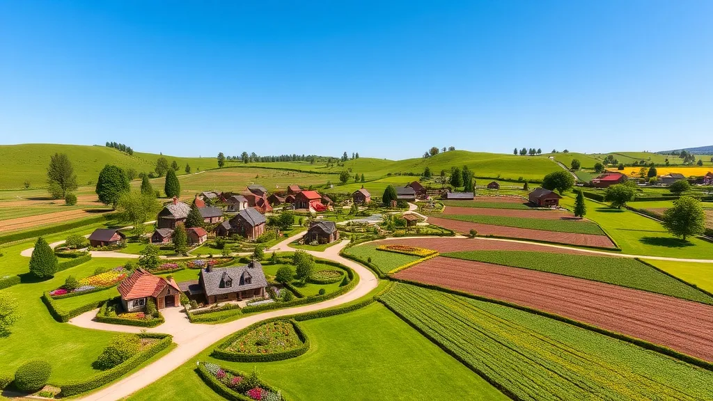 Dream symbol: model village: scenarios: Dream of a Model Village with Gardens and Farms