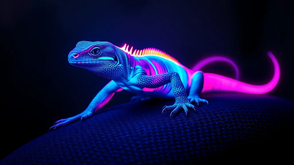 Dream symbol: neon monitor lizard: symbolism: Expressions of Unconventional Energy and Vibrancy