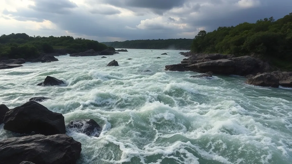 Dream symbol: turbulent water: scenarios: Dream about Turbulent Water in a River
