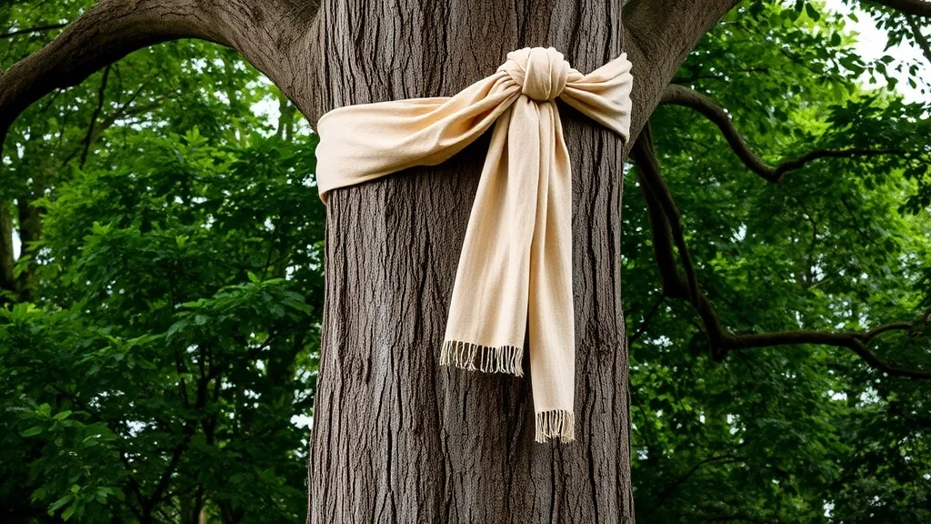 Dream symbol: beige scarf: scenarios: Dream of a Beige Scarf Tied Around a Tree