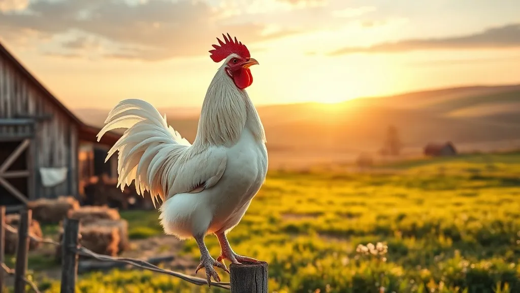 Dream symbol: white and cream-colored cocks: scenarios: Dream about a White Cock in a Farmyard