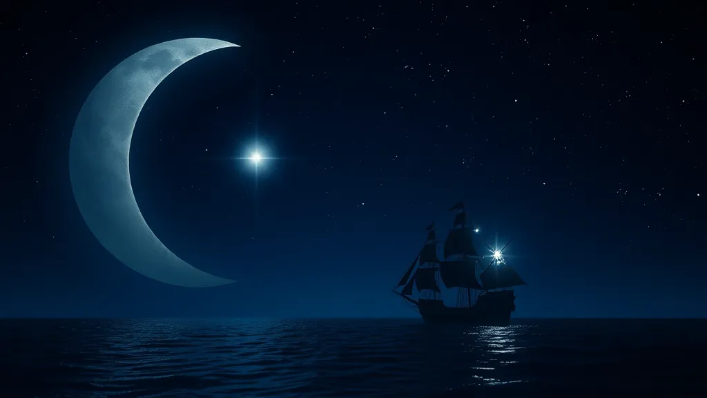 Dream symbol: pirate moon with star: symbolism: Signifier of Hope and Guidance in Dark Times